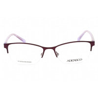 Adensco Women's Eyeglasses - Plum Metal Rectangular Half Rim Frame | AD 230 00T7 00 ,