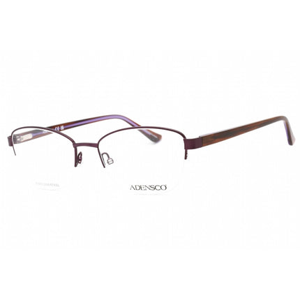 Adensco Women's Eyeglasses - Plum Plastic Half Rim Cat Eye Frame | AD 235 00T7 00 ,