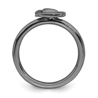 Sterling Silver Stackable Expressions Black-plated Heart Ring | QSK1624 ,