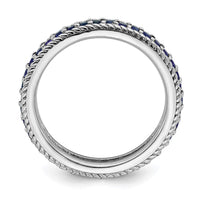 Sterling Silver Stackable Expressions Polished Cr. Sapphire Eternity Ring | QSK573 ,