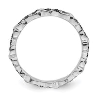 Sterling Silver Stackable Expressions Black & White Diamond Ring | QSK1048 ,