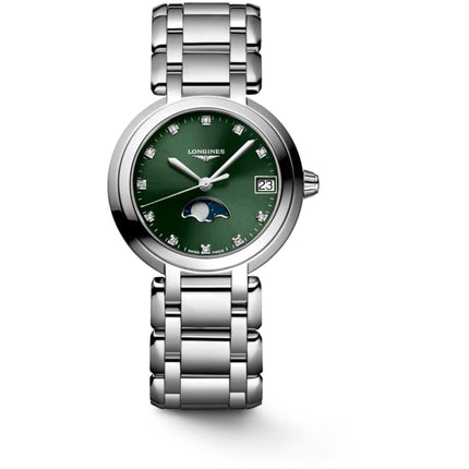 Longines Women's Watch - Primaluna Quartz Moon Phase Silver Tone Bracelet | L81154676 ,