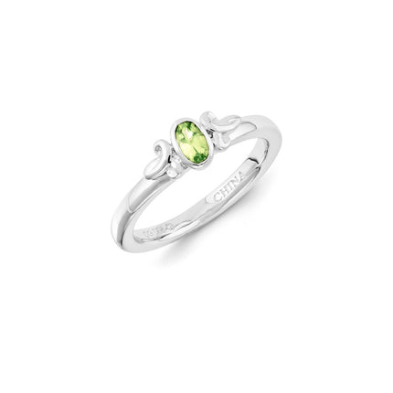 Sterling Silver Stackable Expressions Peridot Ring | QSK1293 ,