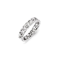 Sterling Silver Stackable Expressions Carved Band Ring | QSK1438 ,