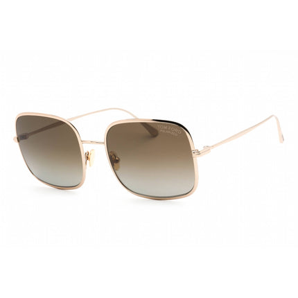 Tom Ford Women's Sunglasses - Shiny Rose Gold Metal Rectangular Frame | FT0865 28H ,