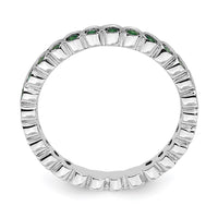 Sterling Silver Stackable Expressions Created Emerald Ring | QSK366 ,