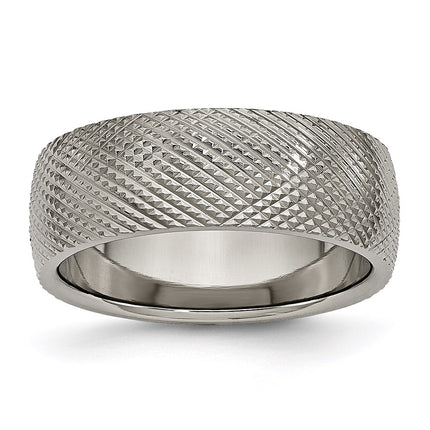 Titanium 8mm Textured Band | TB339 ,