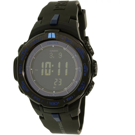 Casio Men's Watch - Pro Trek World Timer Black Case Resin Strap | PRW3100Y-1 ,