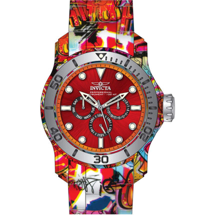 Invicta Men's Watch - Pro Diver Quartz Red Dial Aqua Plating Steel Bracelet | 47853 ,