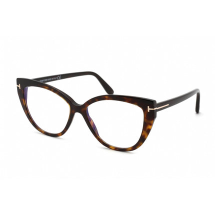 Tom Ford Women's Eyeglasses - Dark Havana Plastic Cat Eye Full Rim | FT5673-B 052 ,