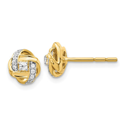 14K Diamond Post Earrings ,