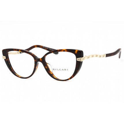 Bvlgari Women's Eyeglasses - Havana Plastic Full Rim Cat Eye Frame | 0BV4199BF 504 ,