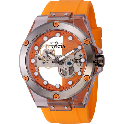 Invicta Men's Watch - Speedway Mechanical Orange and Silver Tone Dial Strap | 44396 ,
