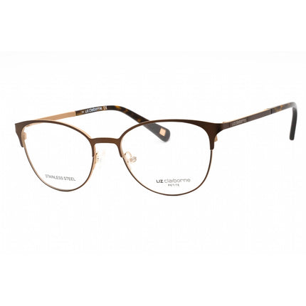 Liz Claiborne Women's Eyeglasses - Matte Brown Metal Cat Eye Frame | L 445 04IN 00 ,