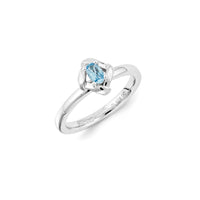 Sterling Silver Stackable Expressions Blue Topaz Ring | QSK1285 ,