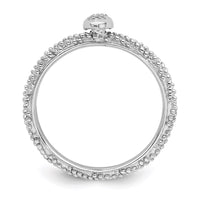 Sterling Silver Diamond Stackable Expressions Textured Ring | QSK1824 ,