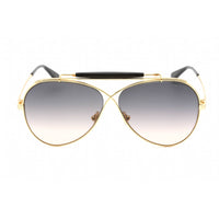 Tom Ford Unisex Sunglasses - Shiny Deep Gold Metal Pilot Shape Frame | FT0818 30B ,