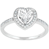 Classic Women's Heart CZ and Micro Pave Ring - W-9309 ,