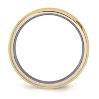 Titanium 5mm Yellow IP-plated Beveled Edge Brushed/Polished Band | TB311 ,