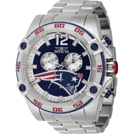 Invicta Men's Watch - NFL New England Patriots Chronograph Silver Bracelet | 45421 ,