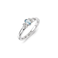 Sterling Silver Stackable Expressions Aquamarine Ring | QSK1298 ,