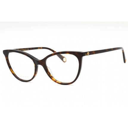 Gucci Women's Eyeglasses - Havana Plastic Cat Eye Frame Clear Demo Lens | GG1079O 003 ,