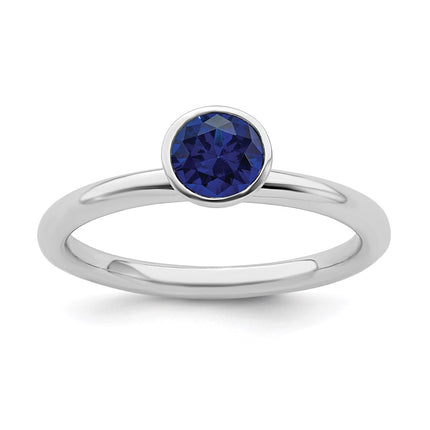 Sterling Silver Stackable Expressions High 5mm September Swarovski Ring | QSK969 ,