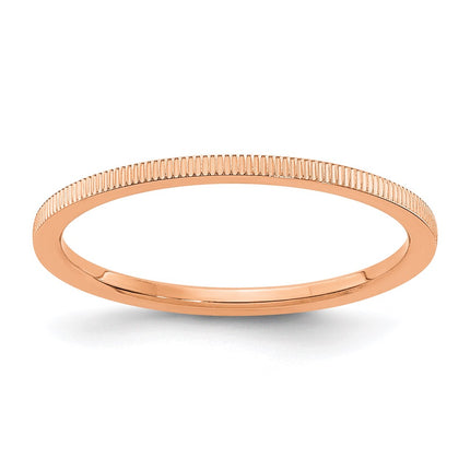 14K Rose Gold 1.2mm Line Pattern Stackable Band | STK21-120R ,