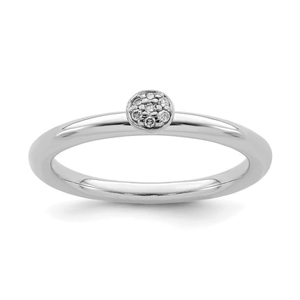 Sterling Silver Stackable Expressions Rhodium Diamond Ring | QSK2000 ,