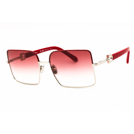Salvatore Ferragamo Women's Sunglasses - Silver/Burgundy Metal Square | SF302SL 049 ,