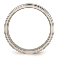 Titanium Ridged Edge 7mm Brushed and Polished Band | TB197 ,