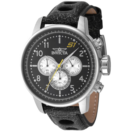 Invicta Men's Chronograph Watch - S1 Rally Silver Tone and Black Dial Strap | 45909 ,