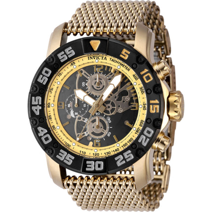Invicta Men's Watch - Invicta Racing Grey, Gold, Black Bezel Mesh Bracelet | 48058 ,