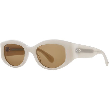 Garrett Leight Women's Sunglasses - Ecru Acetate Cat Eye Frame | RETRO BIGGIE ECRU/MAG ,