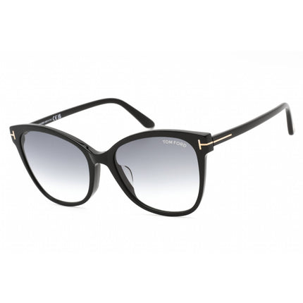 Tom Ford Women's Sunglasses - Shiny Black Plastic Cat Eye Frame | FT0844-F 01B ,