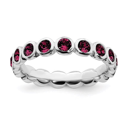 Sterling Silver Stackable Expressions July Swarovski Ring | QSK979 ,