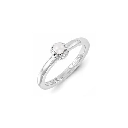Sterling Silver Stackable Expressions FW Cultured Pearl Ring | QSK1326 ,