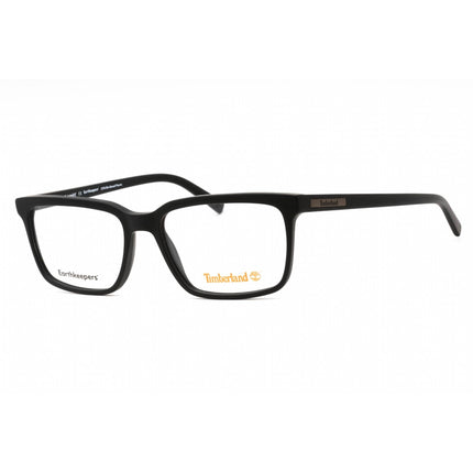 Timberland Men's Eyeglasses - Matte Black Rectangular Full Rim Frame | TB1580 002 ,