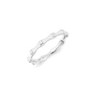 Sterling Silver Stackable Expressions White Enameled Ring | QSK1392 ,