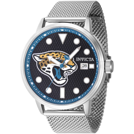 Invicta Men's Watch - NFL Jacksonville Jaguars Black Dial Steel Mesh Bracelet | 47993 ,