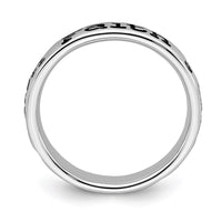 Sterling Silver Stackable Expressions Polished Enameled Faith Ring | QSK103 ,