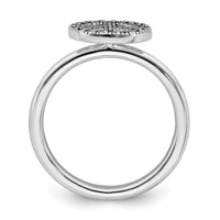 Sterling Silver Stackable Expressions Marcasite Peace Sign Ring | QSK813 ,