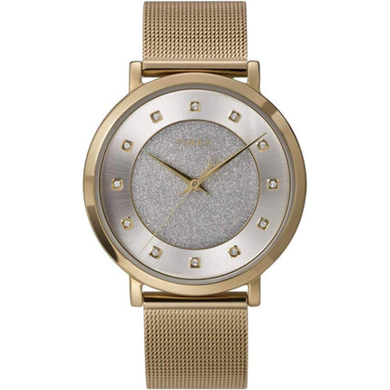 Timex Women's Watch - Celestial Opulence Silver Dial Yellow Gold Steel | TW2U67100 ,