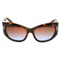 Tom Ford Women's Sunglasses - Dark Havana Plastic Cat Eye Shape Frame | FT1065 52F ,