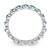 Sterling Silver Stackable Expressions December Swarovski Ring | QSK984 ,