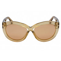 Tom Ford Women's Sunglasses - Shiny Light Brown Plastic Cat Eye Frame | FT0577 45E ,