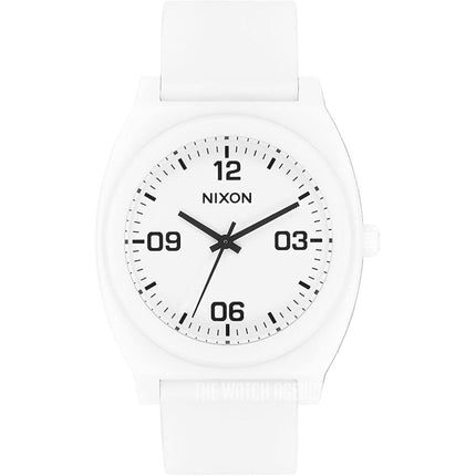 Nixon Men's Watch - The Time Teller Quartz White Dial Rubber Strap | A1248-3009 ,