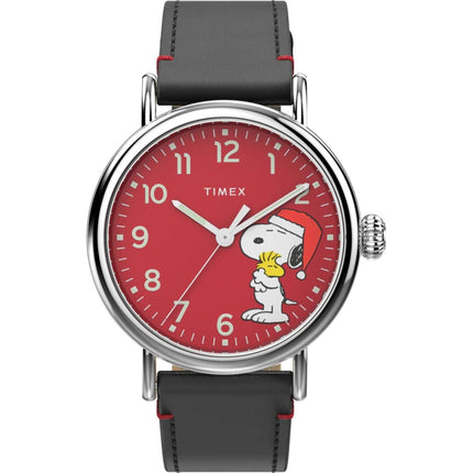 Timex Men's Watch - Standard Peanuts Snoopy Holiday Red Dial Strap | TW2V61100VQ ,