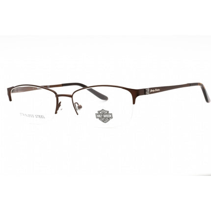 Harley Davidson Women's Eyeglasses - Matte Dark Brown Oval Half Rim Frame | HD0541 049 ,
