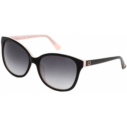Guess Women's Sunglasses - Shiny Black Plastic Cat Eye Full Rim Frame | GU7546 01B ,